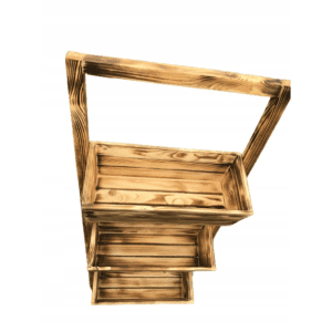 Kwietnik Kaskadowy Potrójny z Drewna