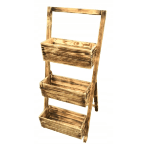 Kwietnik Kaskadowy Potrójny z Drewna