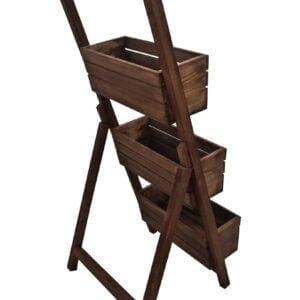 Stojak Potrójny Kaskadowy Drewniany Na Kwiaty