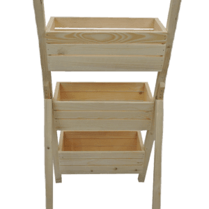 Stojak Potrójny Kaskadowy Drewniany Na Kwiaty