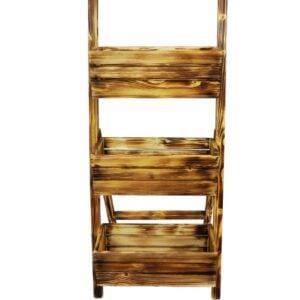 Stojak Potrójny Kaskadowy Drewniany Na Kwiaty