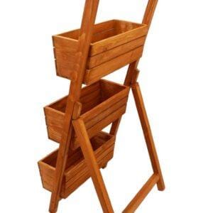 Stojak Potrójny Kaskadowy Drewniany Na Kwiaty