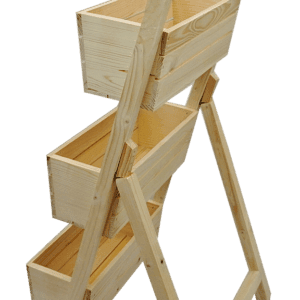 Stojak Potrójny Kaskadowy Drewniany Na Kwiaty